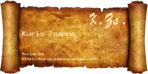 Kuris Zsanna névjegykártya